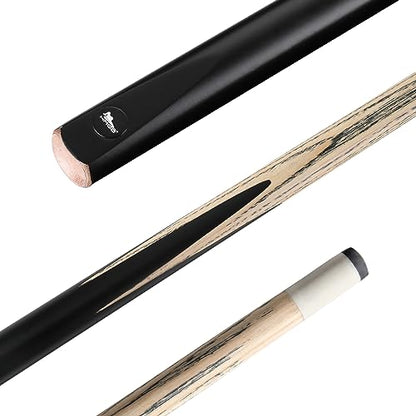 HMQQ 58" One Piece Pool Cue Stick with 13MM Leather Tip, Weight 20OZ Billiards Cue Stick, Pool Stick Set of 4/ Set of 6/ Set of 8 (Black&Natural Wood Color) - style: BALCK SET OF 6