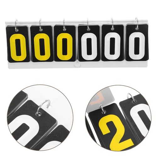 GALPADA Portable Table Scoreboard Flip Score Keeper with 6-Digit Acrylic Display for Basketball Billiards and Tabletop Sports Games