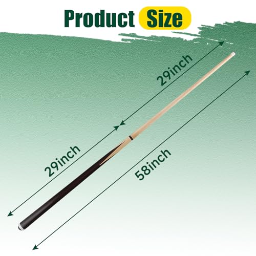 HMQQ Pool Cue Sticks – 42"/48"/58" Billiard Cues with 13mm Leather Tip – 17oz/18oz Standard or 20oz Heavy – Set of 2 or 4 – Durable 2-Piece Pool Sticks for Beginners, Adults, Home & Bar - size: 58" set of 4 20OZ