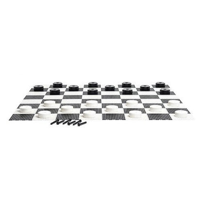 MEGACHESS Giant Chess Set - 37 inch King, with Giant Checkers Set and Giant Plastic Chess Board