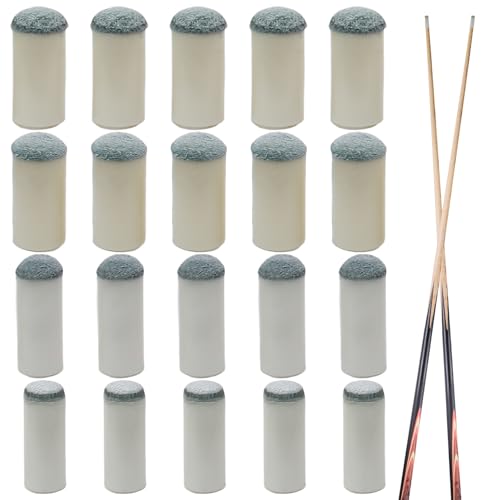 Zorfeter 20 PCS Slip-On Pool Cue Tips, Billiard Cue Tips Replacement Kit, No Glue Billiard Stick Tips for Snooker and Pool Cues(9mm/10mm/12mm/13mm, Each Size 5PCS)