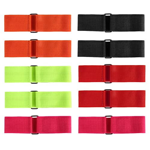 Hooqict 10Pcs 3 Legged Race Bands for Outdoor Party Group Games - Kid Adult Three Legged Race Birthday Party Carnival Field Day Relay - Gym Class Team Building Supplies Family Fun Activity