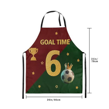 Manfei Baseball Kids Kitchen Apron - color: Red Green Golden