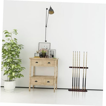 POPETPOP 1Set Wooden Wall Mounted Pool Cue Rack Decorative Pole Storage for Billiard Sticks Reliable Cue Holder and for Billiard Enthusiasts Rustic Wine