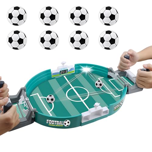 Balana Football Table Interactive Game, Mini Tabletop Soccer Pinball Games Set with 8 Balls, for Foosball Pinball Kids Adults Interactive Game Room Family Night, Green