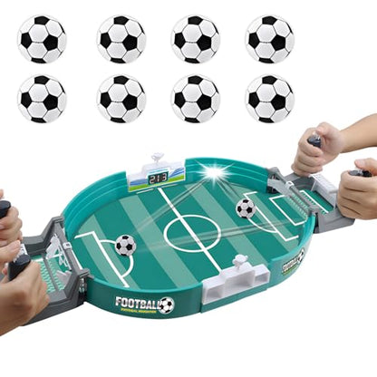 Balana Football Table Interactive Game, Mini Tabletop Soccer Pinball Games Set with 8 Balls, for Foosball Pinball Kids Adults Interactive Game Room Family Night, Green