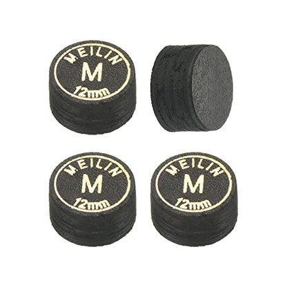 PATIKIL Pool Cue Tips Multiple Layer Pool Billiard Cue Tips Laminated Glue-on Snooker Stick Tip Billiard Accessories - size: 12mm, style: Medium