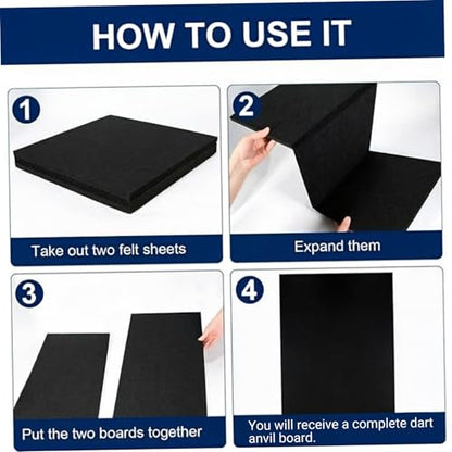 Dartboard Surround Dartboard Wall Protector, 60x90cm Thick Felt Darts Wall Protector with Adhesive Backing, Foldable and Cut-to-Fit Surround