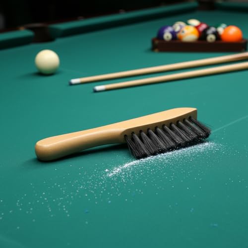 Billiard Table Felt Cleaning Brush with Soft Polyester Bristles and Wooden Handle for Pool Table Maintenance - size: 8.19 x 1.77 x 0.79 in