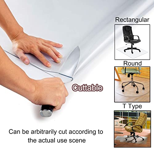 0.08 in Thick Rectangular Non Slip Protector Rug/Tile/Hardwood Floor,Desk Chair Mat for Gaming Computer Carpet, Runners Odorless Stain-Resistant(0.8X0.8m/2.6X2.6ft)