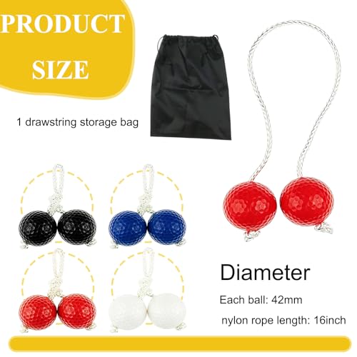 12 Pack Ladder Balls Ladder Toss Balls Replacement with Storage Bag for Toss Match - color: Red Blue Black White