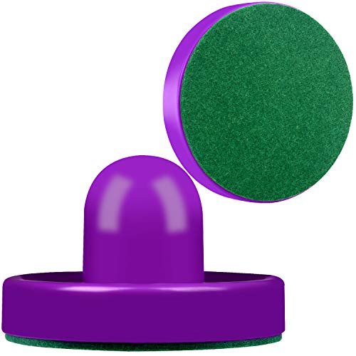 ONE250 Air Hockey Pushers and Red Air Hockey Pucks, Goal Handles Paddles Replacement Accessories for Game Tables (4 Striker, 4 Puck Pack) - color: Purple