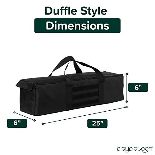 Play Platoon Cornhole Bag Carrying Bag, with 4 Separation Pouches, Black - style: Duffel