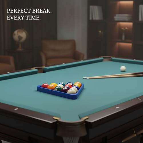 Billiard Triangle Rack with Storage Tray, PVC Frame for Standard Pool Balls, Easy Lift Design, 13 x 13 Inches (1 PC)