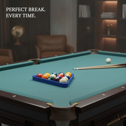 Billiard Triangle Rack with Storage Tray, PVC Frame for Standard Pool Balls, Easy Lift Design, 13 x 13 Inches (1 PC)