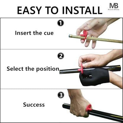 Cue Grip Trainer with Instruction Manual for Billiards & Pool - Silicone Alignment Ring, Improve Your Stroke & Shot Accuracy | Billiard Practice Aid Billiard Training Aids Billiards Accessories