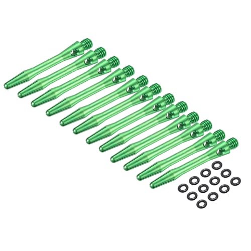 PATIKIL Aluminum Dart Shafts, 2BA Dart Stems Replacement Accessories with Rubber Rings for Steel Tip - color: Green, size: 35mm
