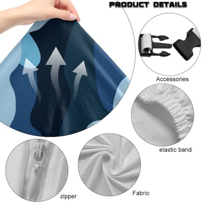 Blue Camo Gaming Chair Cover with Attached Arms 4 Pcs Stretchable Gaming Armchair Covers Non Slip Anti Cat Scratch Protection of Computer Gamer Chair Slipcovers Breathable for Home Office - color: Camo Blue