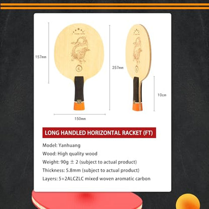 YAN-Long Professional Ping Pong Paddle,Built-in Arylate Carbon Table Tennis Racket,for Intermediater and Advanced Players or Table Tennis Enthusiast（Single Racket）