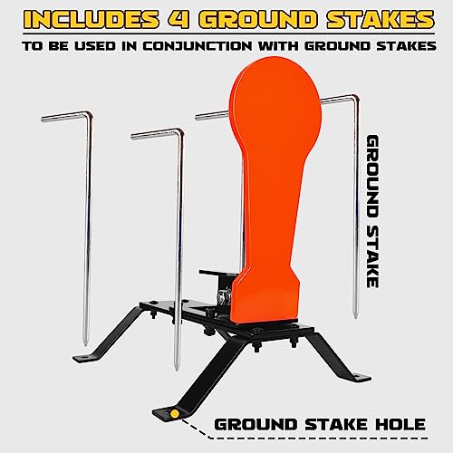 Highwild 3/8" AR500 Classic Popper Steel Shooting Target 12" Auto Reset Target for Shooting Range Outdoor - color: Auto Reset Target with Base