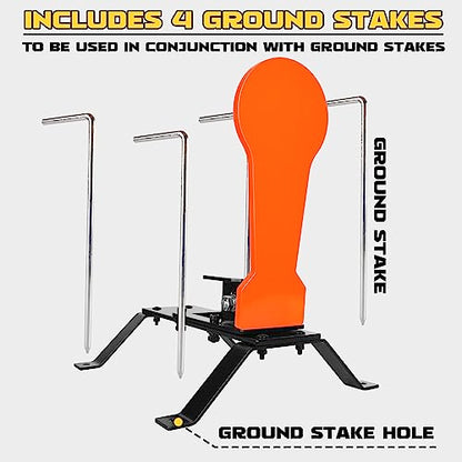 Highwild 3/8" AR500 Classic Popper Steel Shooting Target 12" Auto Reset Target for Shooting Range Outdoor - color: Auto Reset Target with Base