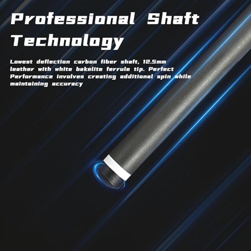 Carbon Fiber Pool Cue Stick 12.5mm Tip Billiard Carbon Fiber cue, Weight 20OZ Cue Stick, 58" Pool Table Sticks