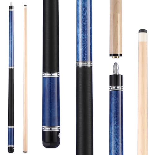 Canadian Maple Pool Cue Stick Set, 58 inch 18oz 19oz 20oz 21oz Billiard House Bar Pool Stick, 12.5mm Tip Billiard Cue for Beginner, Commercial and Home Entertainment - color: 12.5mm Blue