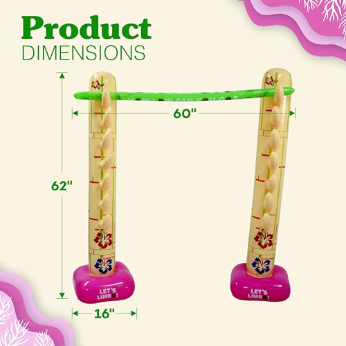 4E's Novelty Summer Inflatable Limbo Game Party Game for Kids Boys Girls Adults Tropical Inflatable Decoration for Indoor Outdoor Bithday Beach Pool Luau Game