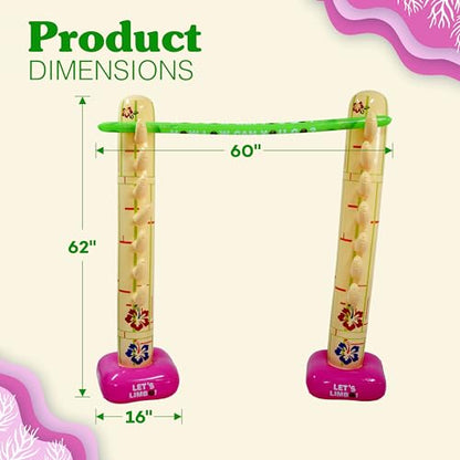 4E's Novelty Summer Inflatable Limbo Game Party Game for Kids Boys Girls Adults Tropical Inflatable Decoration for Indoor Outdoor Bithday Beach Pool Luau Game
