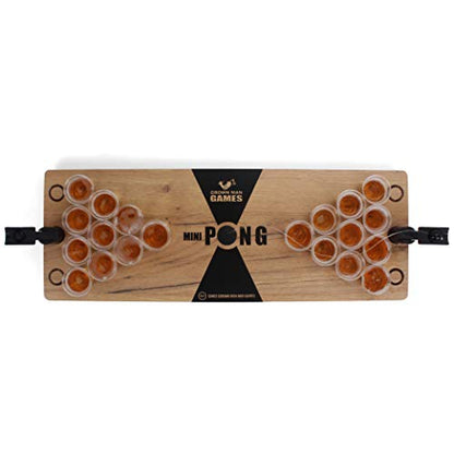 Grown Man Games Mini Beer Pong - Drinking Game - Party Game - Tabletop Set