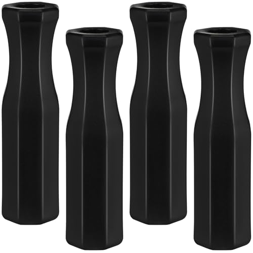 4PCS Foosball Table Handle Grip Replacement, Black Plastic Soccer Rod Handles, Octagonal Table Football Grip for Mini Foosball Tabl·e Accessories 4.53"