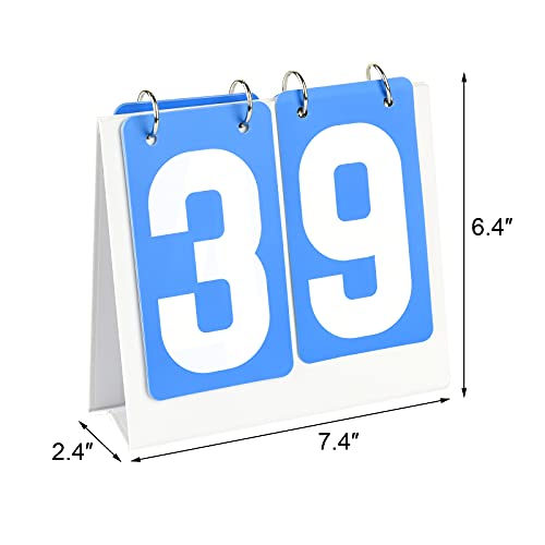 Cosmos 2 Pcs Portable Table Top Flip Scoreboard Score Keeper Score Flipper for Basketball Football Soccer Baseball Hockey Multi-Sports Competition, 2 Digit Number Cardboards