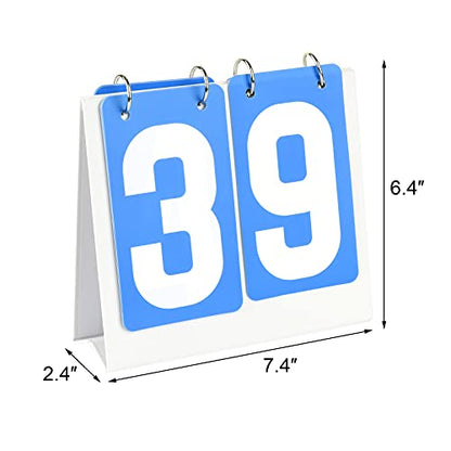 Cosmos 2 Pcs Portable Table Top Flip Scoreboard Score Keeper Score Flipper for Basketball Football Soccer Baseball Hockey Multi-Sports Competition, 2 Digit Number Cardboards