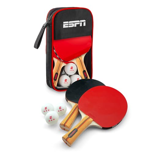 ESPN Ping Pong Set, Table Tennis Ideal for Family Games and Game Night - color: 2 Paddles + Balls