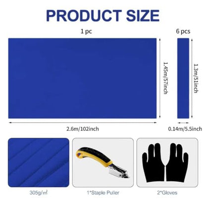 STRONGBERRY Pre-Cut Pool Table Felt Replacement Kit - 8ft Billiard Cloth w/Gloves, Strips & Tools, Felt for Pool Tables - color: BLUE