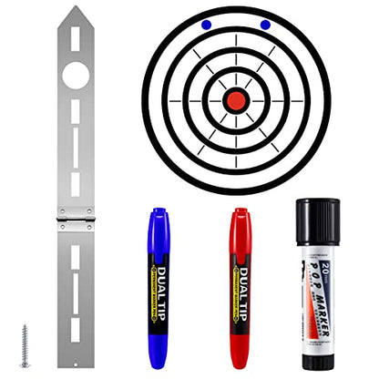 Epakh Axe Throwing Target Template Stainless Steel Target Template Stencil Comes with 3 Markers Throwing Board Stencil Axe Set for Drawing, 20 x 2 Inches (Foldable)