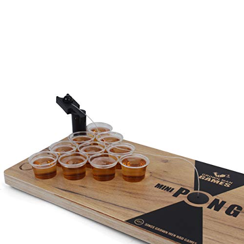 Grown Man Games Mini Beer Pong - Drinking Game - Party Game - Tabletop Set