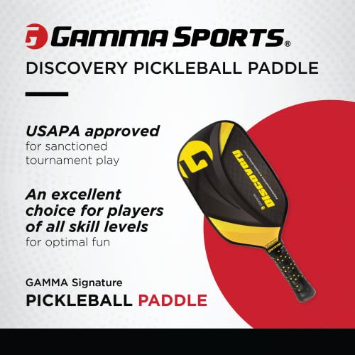 Gamma Pickleball Paddles, Venture Series, USAPA Approved, Graphite Composite Surface, Honeycomb Grip, Conqueror, Discovery, Odyssey, Unbeatable Control, High Performance - style: Discovery