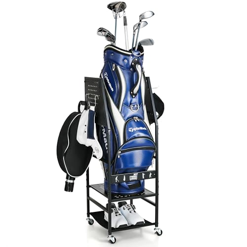 Mythinglogic Golf Storage Garage Organizer, Golf Bag Storage Stand and Other Golfing Equipment Rack, Extra Storage Rack for Golf Clubs - color: 1 golf bag new