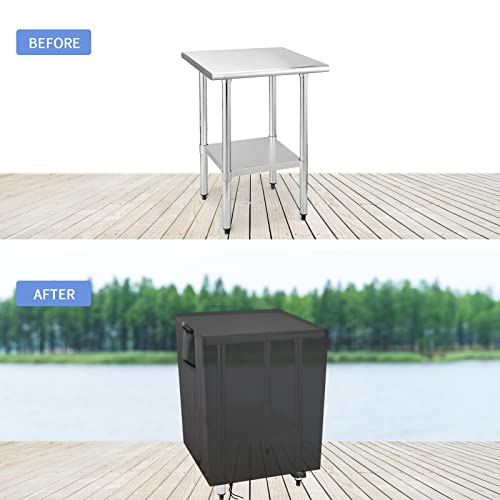 Outdoor Prep Table Cover 30 Inch, Waterproof Fadeproof UV Resistant Patio Stainless Steel Metal BBQ Table Cover All Season Protection for Outdoor Table -30 x 30 x 34 Inch - size: 30" x 30" x 34"
