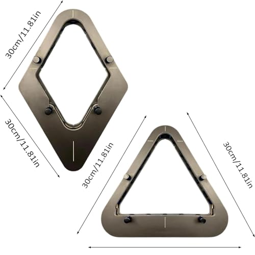 Billiard Rack System, Solid Wood Triangle & Diamond Pool Rack for 8-Ball & 9-Ball, Heavy Duty Tournament-Grade Accessory for Perfect Breaks