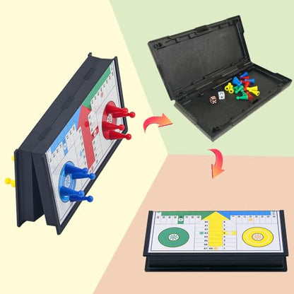 Ludo Game Board Set -9.8”, Magnetic Folding Travel Classic Strategy Game for Kids and Adults (Right Angled) - style: Right Angled