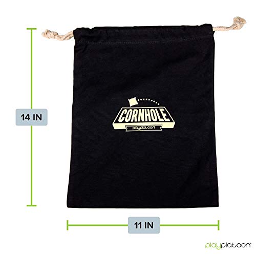 Play Platoon Cornhole Bag Holder - Tote Bag for Carrying Corn Hole Bean Bags - size: 8, Black String