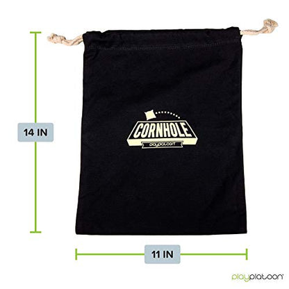 Play Platoon Cornhole Bag Holder - Tote Bag for Carrying Corn Hole Bean Bags - size: 8, Black String