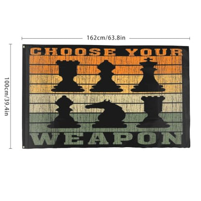 Choose Your Weapon Retros Chess Master Pieces Game Club Humor Flag For College - color: white5