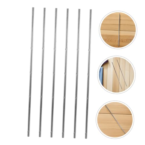 TOYANDONA 6pcs Iron Foosball Table Rods Replacement with Safety Caps Soccer Table Poles for Easy Installation Compatible with Adult and Foosball Machines for Worn Rod Repair