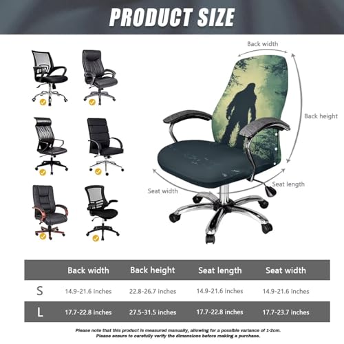 Bigfoot Office Chair Cover, Stretchable Computer Desk Chair Covers Removable Mid-High Back Universal Executive Boss Gaming Seat Cover for Dog Cat - color: Bigfoot 3, size: Small