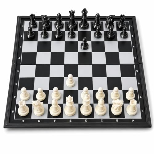 Travel Chess Set Magnetic Portable Folding Chess Board (Medium / 9.7 Inch) - size: Medium / 9.7 Inch