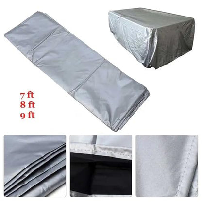 1pcs 7ft/8ft/9ft Black/Sliver Billiard Table Dust Cover Oxford Cloth Dustproof Protector(Black,7ft) - color: Black