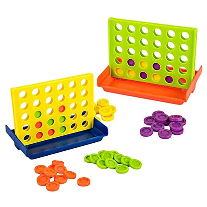 Gamie 4 in a Row Game - (Set of 4) - Line Up Four Pegs in a Row Games with Foldable Board and 30 Pieces Each, Classic Four in a Row and Family Fun Games, Educational Learning Game for Children
